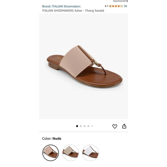 Italian Shoemakers Asher Thong Flip Flop Sandal Size‎ 7 Beige Elastic Band, NEW - Picture 11 of 11